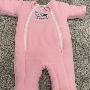Baby Merlin magic sleep suit. Size large (6-9 months) in pink.